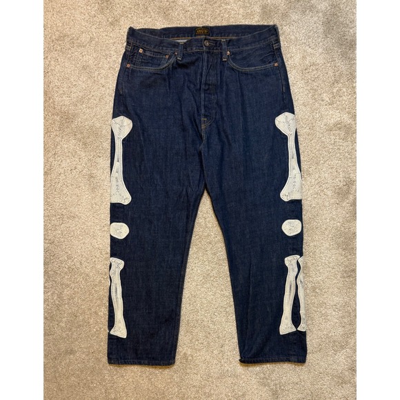 Kapital Other - Kapital Okagilly Bone Denim Jeans Raw Indigo Size 36